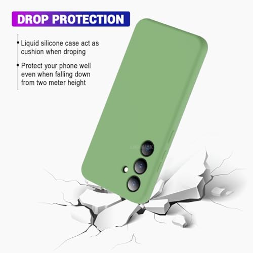 Image of MOBILOVE Back Cover Case for Samsung Galaxy S25 5G | Pure Liquid Soft Matte Silicone Case with Logo and Comes with Camera and Screen Protection Back Cover for Samsung Galaxy S25 5G (Mint Green)
