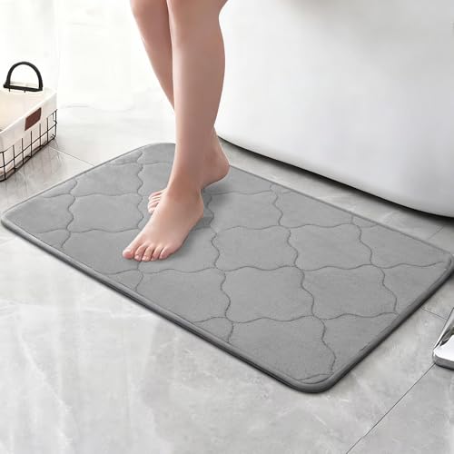 40 X 60 cm Tapis de Bain en Mousse à Mémoire de Forme, Super Tapis de Bain Absorbant, Tapis Salle de Bain Antidérapant, Lavable Tapis Douche aux Salles de...