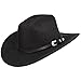 Classic Felt-Western-Cowboy-Cowgirl-Hats for Women-Men Fedora-Jazz-Hat with Belt Black(Lagre)