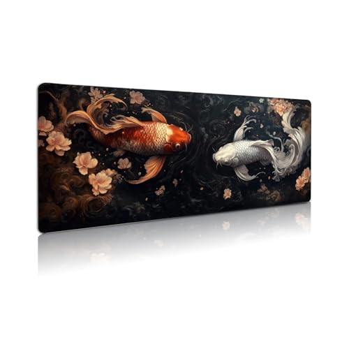 Extended Gaming Mouse Pad, Large Mouse Mat 3 mm Nature Rubber Base Mousepad with Stitched Edges, Non-Slip Desk Mat for Office Home Great Gift