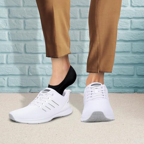 Image of PhysFlex No Show Socks for Women & Men - Low Cut, Flat Boat Line, Athletic Running & Casual Liner Socks (6 /3 Pairs)