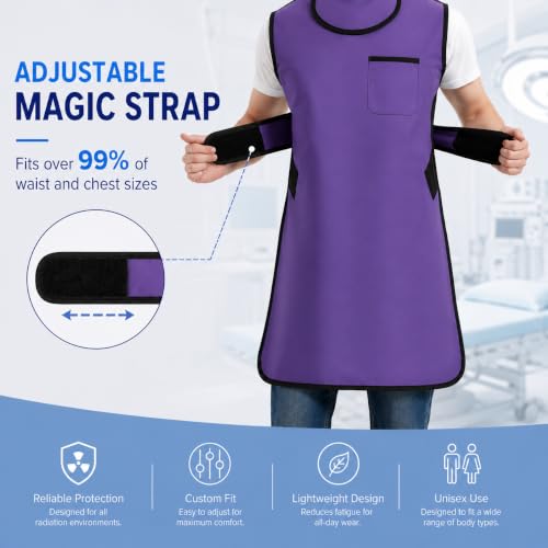 Image of 0.5mmpb Xray Lead Apron for Xray with Thyroid Shield Collar,Lead Gown,Dental Xray Shield