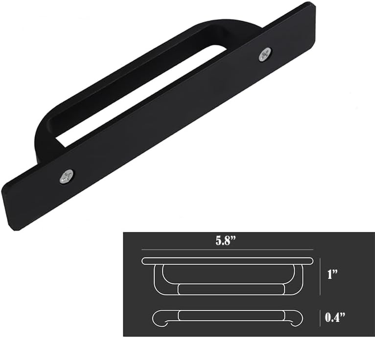 Miniatura 3 de Westablize Paquete de 2 manijas planas autoadhesivas de 5 pulgadas de 5.039 in, color negro mate, con placa base, tiradores de gabinete de aluminio