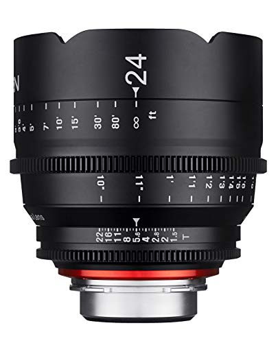 XEEN Cinema 24mm T1,5 Canon EF Vollformat Objektiv MF Cine Video Lens für hohe Auflösungen mit Follow Focus Zahnkränze