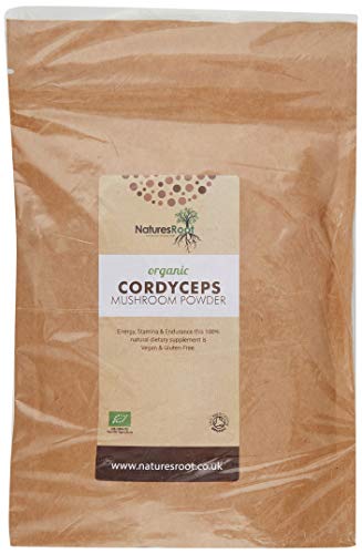 Natures Root Biologisches Cordyceps Pilz Pulver 200g - Zertifiziert Biologischer Reines Pulver | Superfood Nahrungsergänzung | Adadptogene | Immunsystem Stärkung | Regeneration & Energiezufuhr Cover