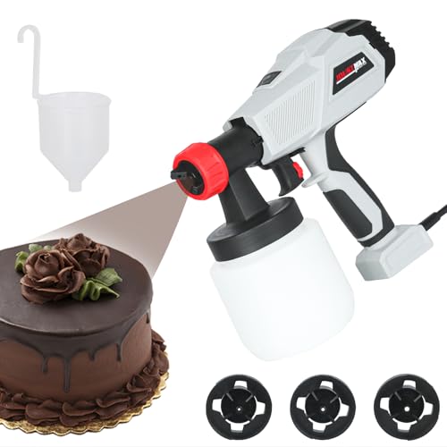 Catálogo de Pistolas de encolar del mes. 46 CHENNTAI - Pistola pulverizadora de chocolate de 500 W con 3 boquillas (1,3/1,8/2,6 mm), 3 patrones, pistola de coloración con aerógrafo para manualidades, decoración de...