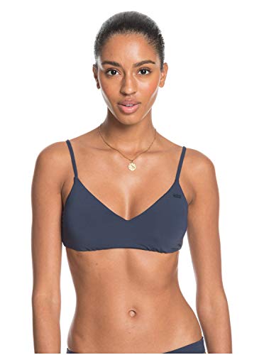 Roxy Women's Solid Beach Classics Athletic Tri Swim Top, Mood Indigo, XL