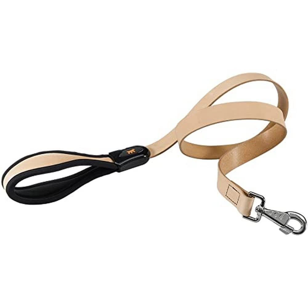 Ferplast Genuine Leather Dog Lead leather Leash with padded handle for dogs GIOTTO Length 120 cm Beige