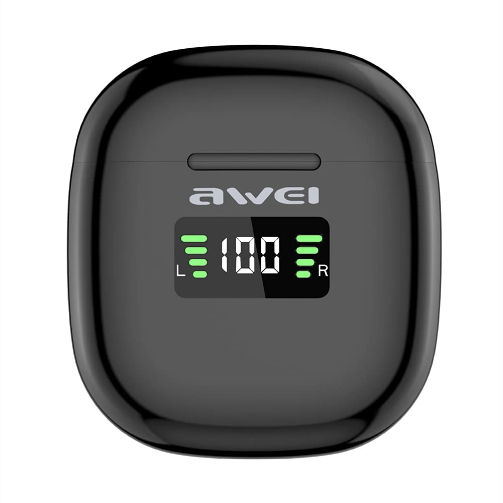 True Auricolari Wireless Bluetooth Cuffie Bluetooth Control Touch, Auricolari Bluetooth Impermeabili IPX4, con Riduzione del Rumore, per Gym Workout in Esecuzione,Nero