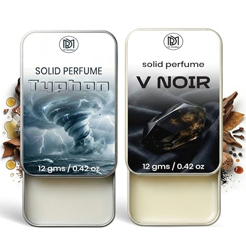 Image of Dr.Mashur Solid Perfume |V Noir&Typhon Alcohol Free Wax Perfume Balm, Long Lasting | Pocket Tin 12g, Pack Of 2| Non Greasy Smooth Glide, Travel Friendly Men And Women