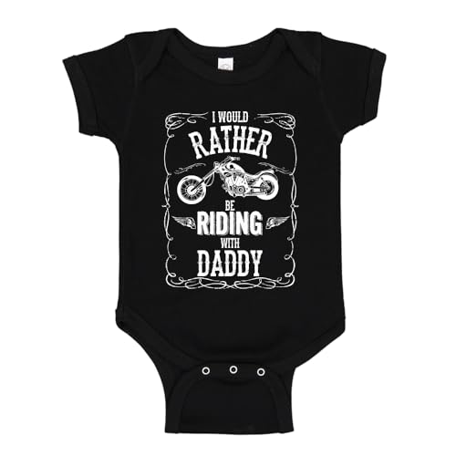 Image of I'd Rather Be Riding with Daddy Baby Bodysuit One Piece Infant Romper or Toddler T-Shirt