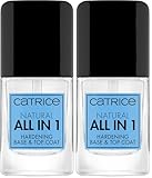Catrice Natural All in 1 Hardening Base &Top Coat, Unter- und Überlack, transparent, schützend, schimmernd, transluzent, glänzend, ohne Aceton, vegan, Mikroplastik Partikel frei (10,5ml)
