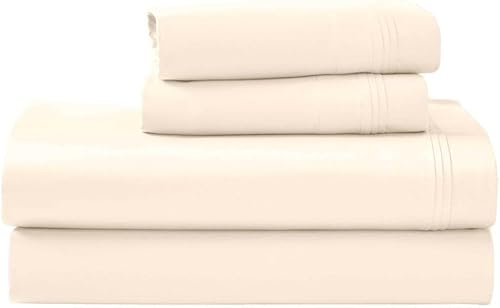 Miniatura 3 de SUPERIOR Juego de sábanas de algodón egipcio, juego de sábanas de algodón egipcio de 1000 hilos tamaño Queen sólido con bolsillo profundo de 18