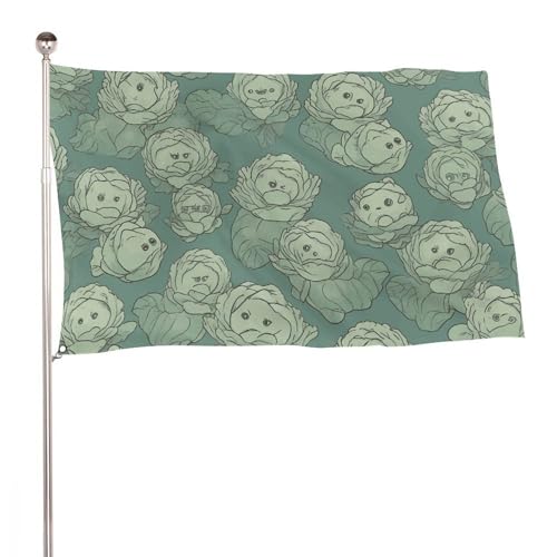 Drapeaux imprimés à motif chou pour habiller un grand espace extérieur vide
