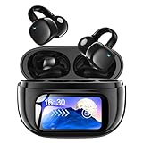 🚀🚀【2025新型·ディスプレイ付きのイヤーカフ型ワイヤレスイヤホンが登場】2025年·ながら聞き·最強イヤホン「完成された装着感と、新次元の絶対音質」をコンセプトに、充電ケースにはスマートタッチディスプレイが搭載されていのイヤホンが登場です。これにより、スマートフォンやイヤホン本体に頼ることなく、多くの機能や設定をケースから直接操作可能になりました。音楽の再生・停止、音量調整、時間設定、ロック画面の壁紙の切り替え、イコライザー設定まで、指先ひとつで簡単にコントロールできます。🍭さらに、イヤホン...