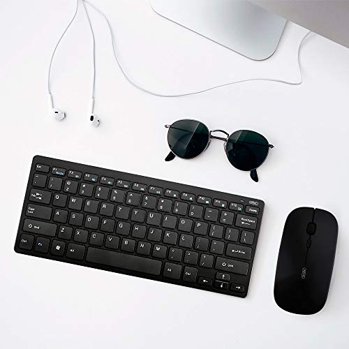 INPHIC Mouse Wireless Ricaricabile, Mouse Ottico Mini Silenzioso con Clic Mute, 1600 Dpi Ultra Sottile per Notebook, PC, Laptop, Computer, MacBook(Nero Magico)