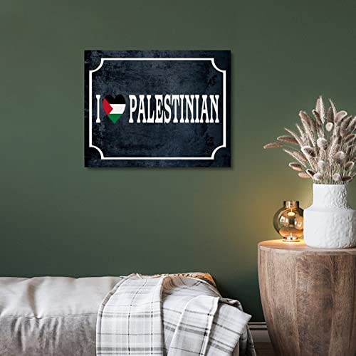Impression sur toile I Love Palestinian encadrée - 6
