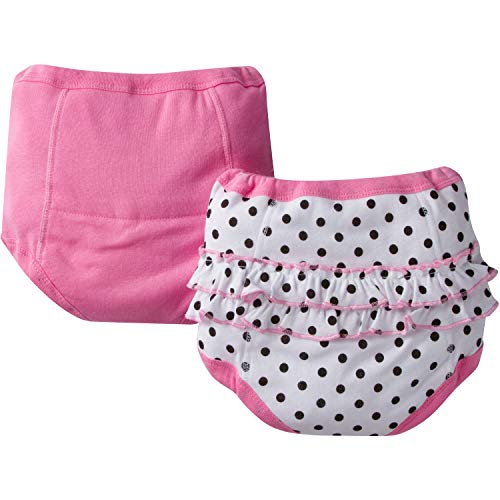 Gerber Toddler Girl's 2 Pack Terry Lined Training Pants Underwear, elephants/flowers, 2T/3T2