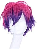 IUPPA Anime No Game No Life Sora Wig Red Purple Short Gradient Hair Multi-Color Heat Resistant Sythentic Hair Role Play Sora Wigs Men One Size Sora Wig