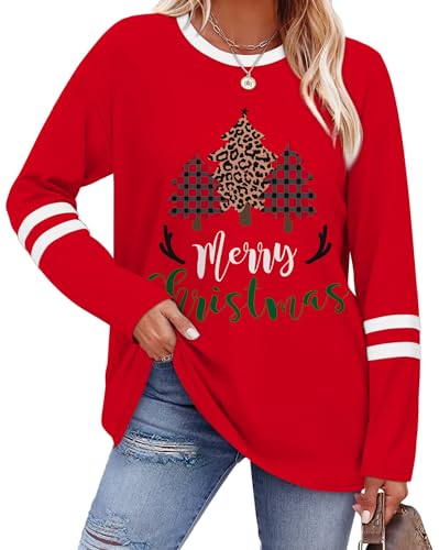 Image of Sampeel Long Sleeve Shirts for Women Color Block Casual Tops Fall Outfits 2026 Basic Tees Trendy Spring Clothes