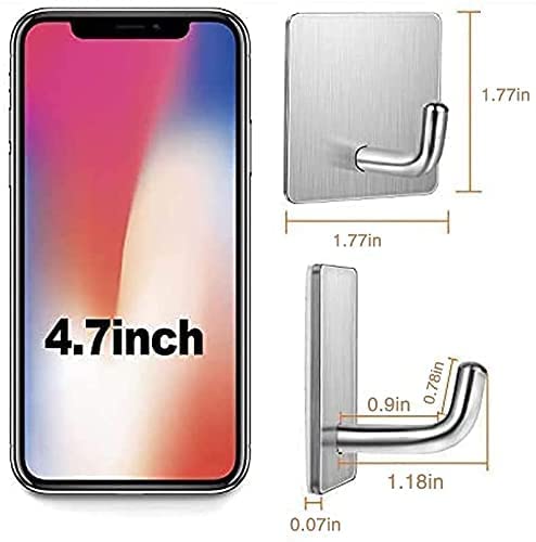 Image of Self Adhesive Wall Hooks - Heavy Duty 10 Pcs Wall Hanger Hook Without Drilling - Nail Free Wall Hooks for Hanging Sticky Hooks for Wall Heavy Items (Style 4)