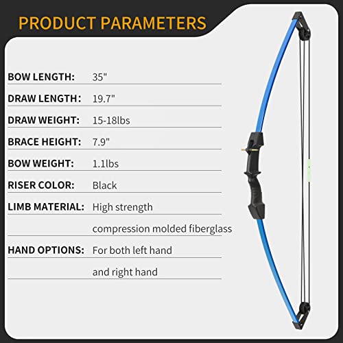 Aimdor Kids Bow And Arrow Set Youth Compound Bow And Arrow Practice Bow Kids Bow Birthday Gift Bow Left And Right Hand Bow Beginner Bow With 8 Arrows And Quiver For Outdoor Play Blue #TOP2