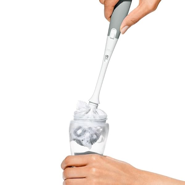 OXO Tot Bottle Brush with Nipple Cleaner and Stand – Gray, 2-Pack by OXO Tot - Image 8