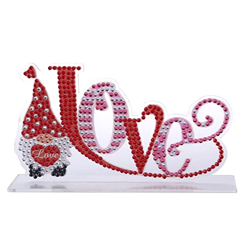 Peinture diamant 2022 - Décoration de table en acrylique pour la Saint-Valentin - Décoration de bureau, mosaïque de strass, cadeau de fête de mariage Cover
