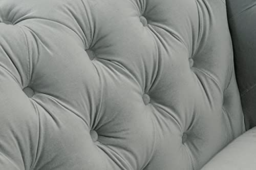 Iconic Home Modern Contemporary Tufted Velvet Down-Mix Cushons Acrylic Leg Sofa, Grey #TOP7