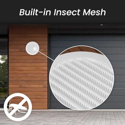 Image of REPA MARKET 4'' Inch Plastic Brown Round Soffit Vent Cover With Flange ABS Plastic Construction - Modern Style - Bathroom Ventilation