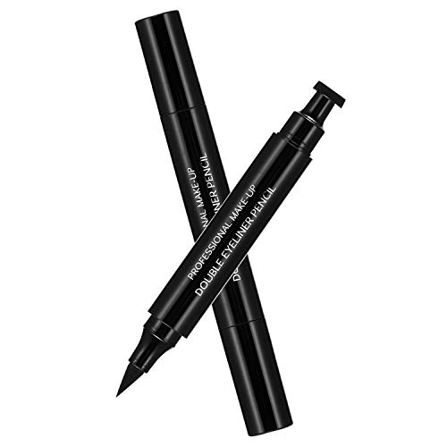 Boobeen Eyeliner Stamp - 4 Styles Waterproof Winged Eyeliner Pencil Stamp - 2 in 1 Dual End Black Eyeliners Make Up Pens - Perfect Cat Eye Vamp - Long Lasting Natural Smooth Liquid Eye Liner Pen