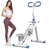 Stair Stepper with Resistance Bands, Vertical Climber Machine for Full Body Workout, 265 lbs Capacity Foldable Stepper, LCD Display, Adjustable Handlebar - Home Cardio Fitness Equipment (White)