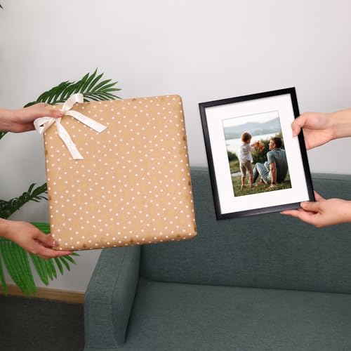 Image of Fixwal 8x10 Picture Frame Set of 6 Graduation and Father's Day Gifts with Shatter Resistant Plastic Cover, Thin Border and Light Weight Photo Frames for Wall or Tabletop Display, Black