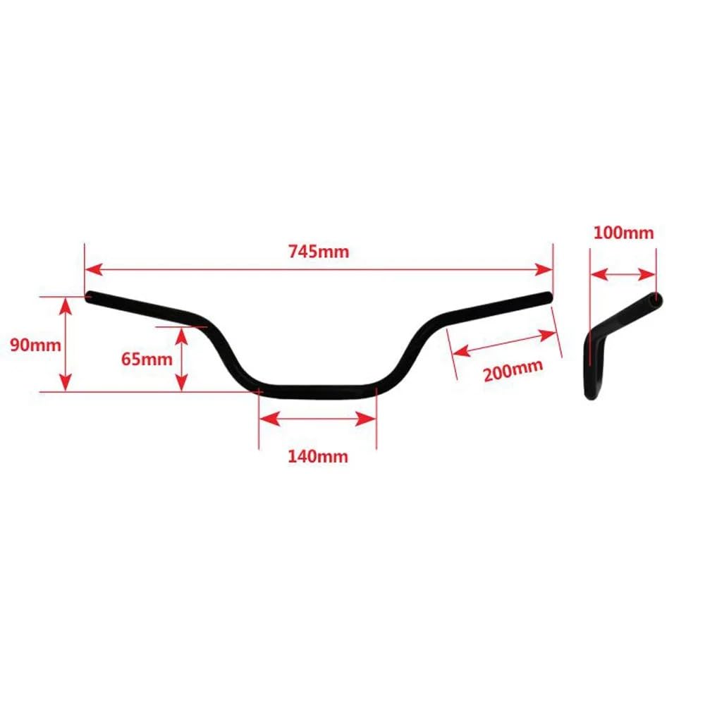manubri moto Per FZ6 FZ1 XJ6 NC750X CB500X ER6N Per Ninja 400 | Per manubrio Versys 650 22mm Manubrio in alluminio per moto 745mm