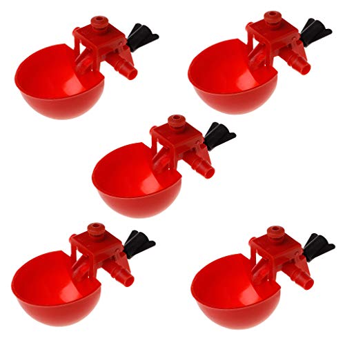 Vivitoch 5pcs Drinking Bowl Chicken Poultry Automatic Water Feeding Cup Plastic Pigeon Bird Adjustable Drinker