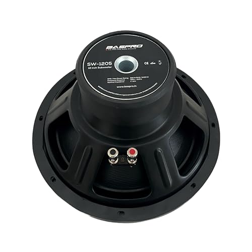 Image of BASPRO | Subwoofer Driver SW-1205 (Black) 12 inch Double Magnet Subwoofer with 2400W / 4 ohm Designish PP Cone Suitable for Automotive /Home Bass and DIY Projects etc.