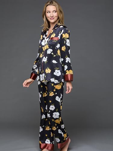 Women's 100% Silk Pajamas, Classic Fit, Evening Lounge Collection2