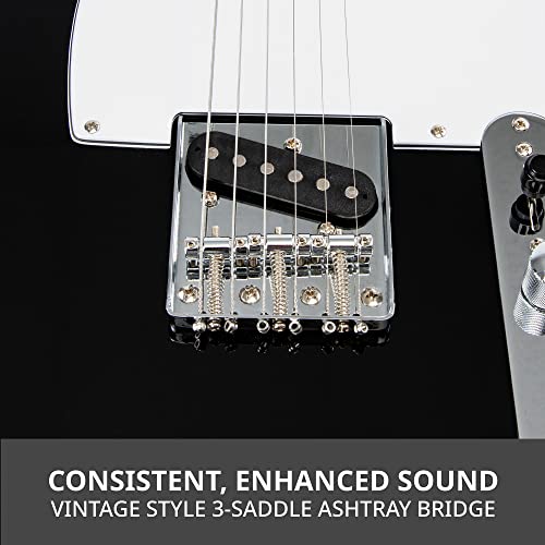 image for LyxPro 39” Electric Guitar TL Series, Full-Size Paulownia Wood Body,