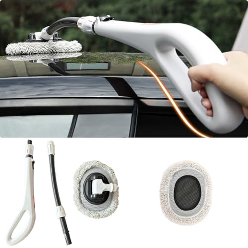 Image of 3-Section Telescopic Car Wash Brush with 15 Curved Aluminum Alloy Handle & 180 Adjustable Head | Non-Scratch Brush for Car Truck RV Boat Wheel Well Solar Panels Cleaning
