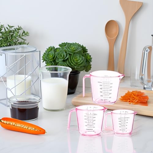 Vasos medidores plásticos rosados 3 pack 600 ml miniatura 5