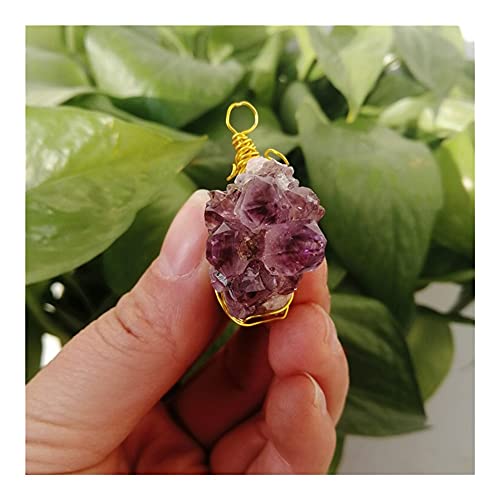 Collier en cristal naturel améthyste et quartz violet, spécimen de pierre brute