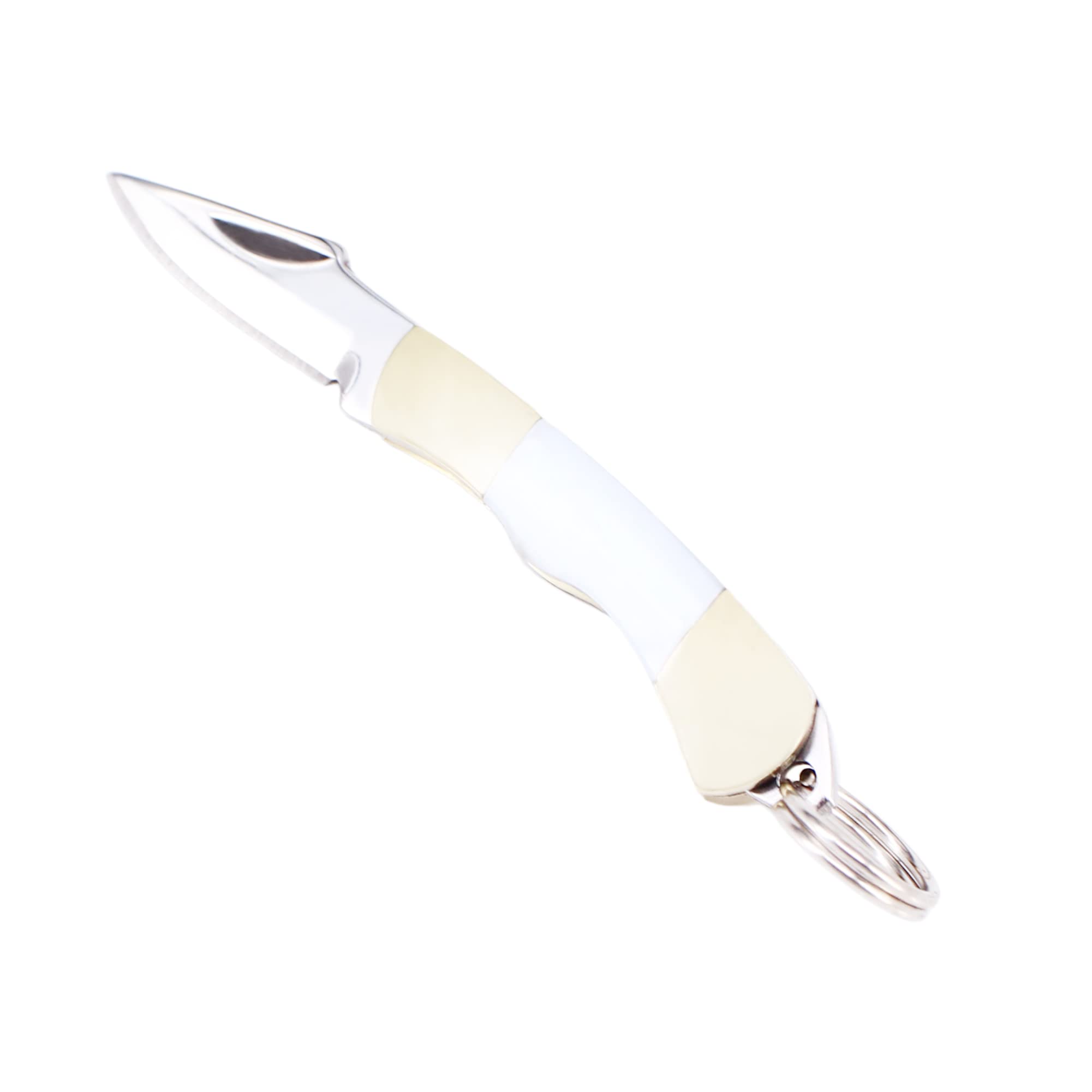 Tiny Folder Miniature Gadgets Collection Knife, Pocket Smallest Multi Tool (White Shell)