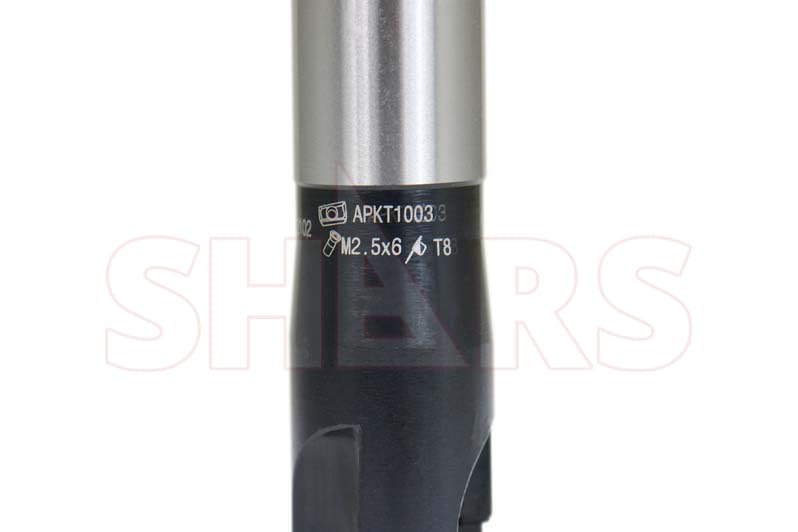 Image of Shars 7 /8 inch 90 Degree Indexable End Mill with 3 PCS of APKT 1003 Insert 3 Flutes 404-2860W+404-6960(3) P[