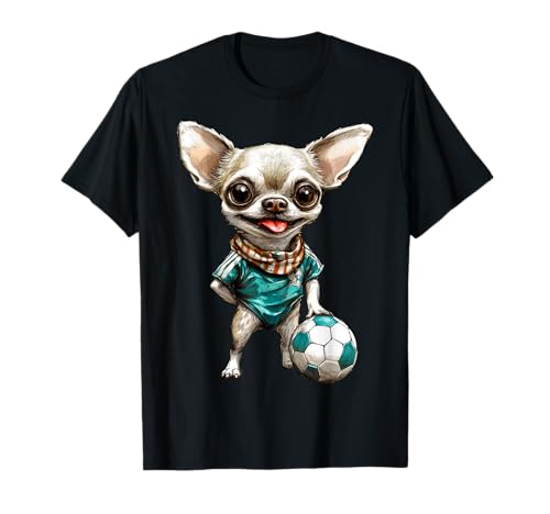 Soccer Animals Fútbol Chihuahua Camiseta Unisex Niños Manga Corta Talla Pequeña Negra Jersey Deportivo Cuello Clásico Dibujos Animados