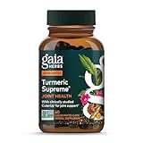 Gaia Herbs Turmeric Supreme Joint Health - Joint Support Supplement with Cucumber, Quercetin, Black Pepper, Ginger Root, Curcuminoids & More* - 60 Liquid Phyto-Caps (30 Servings)