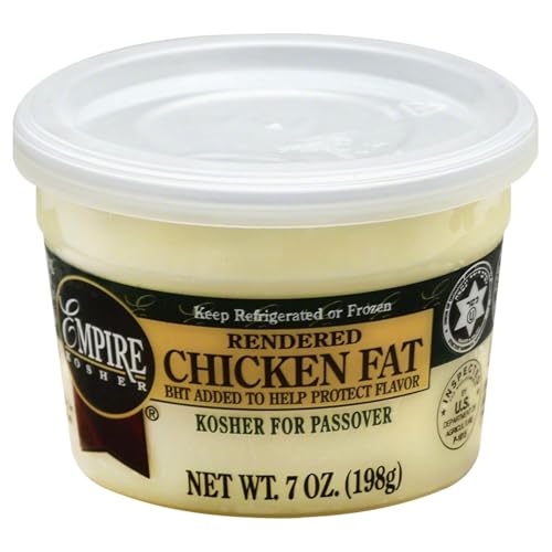 Kosher Rendered Chicken Fat, BHT Added for Flavor Protection, 7 Oz Container, Passover Certified