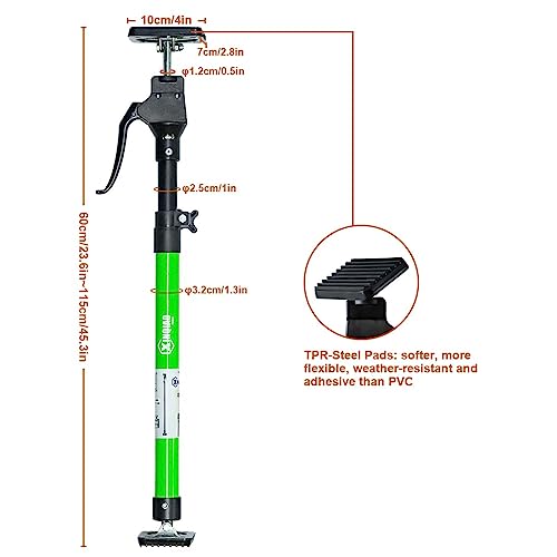 Xinqiao Third Hand Tool 3Rd Hand Support System, Premium Steel Support Rod With 154 Lb Capacity For Cabinet Jack, Drywall Jack& Cargo Bars, 23.6 In- 45.3 In Long, 2 Pc, Green #TOP2