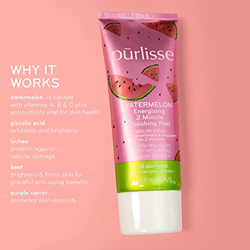 Pūrlisse 706 Purlisse Watermelon Energizing 2 Minute Polishing Peel: Cruelty-Free & Clean thumb #3