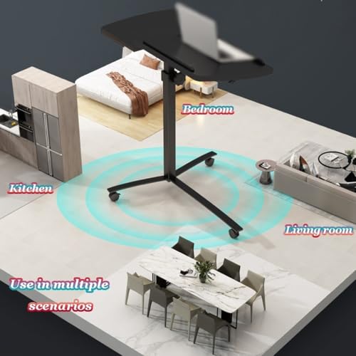 Biurko stojące o regulowanej wysokości, ruchome biurko boczne, zdejmowane biurko na laptopa, regulacja kąta, łatwa instalacja, uniwersalna i przenośna stacja robocza