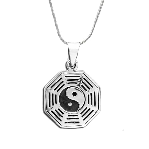 Collier pendentif Yin Yang en argent 925 d'exception pour homme
